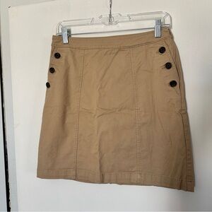 Banana Republic Tan Mini Skirt with Button Accents